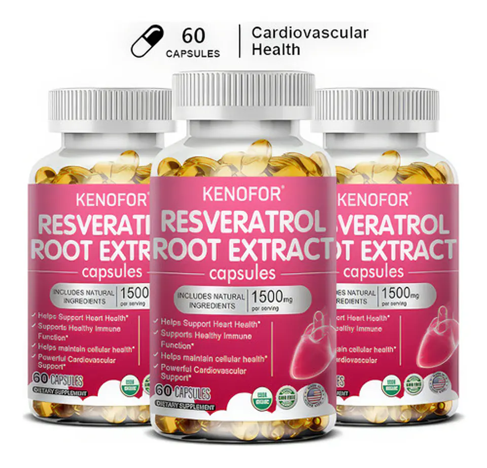 Kenofor Resveratrol 1500Mg Antioxidante Cápsulas Veganas Sin Sabor 120 Cap 2