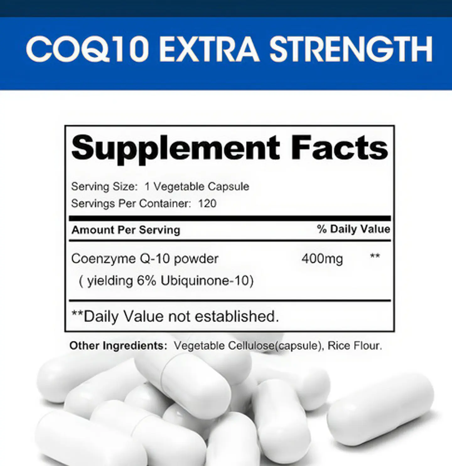 Coenzima Q10 400 mg 120 Capsulas para Bienestar Diario 2