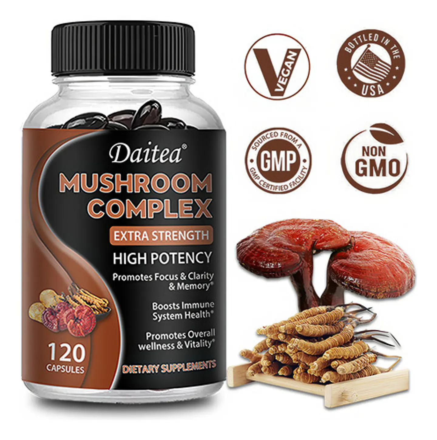 Mushroom Complex 10 Hongos 2.400 Mg 120 Cápsulas 8