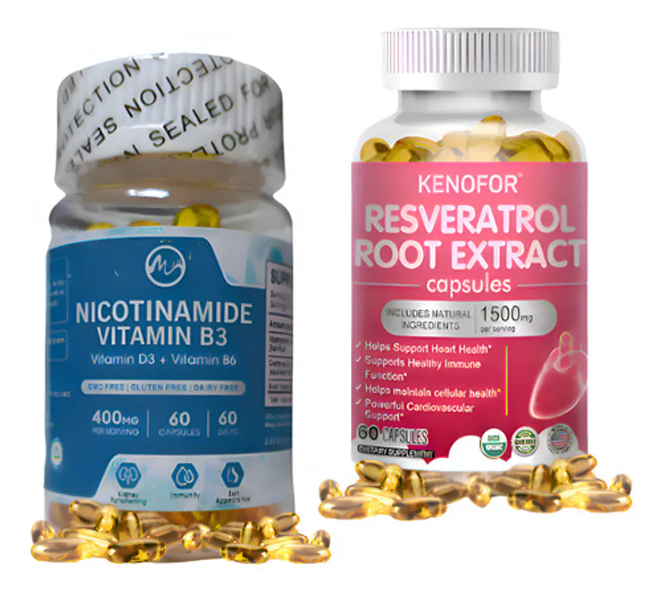 Resveratrol 1500 Mg Y Nicotinamida Con Coq10 400 Mg 120 Cáps 1