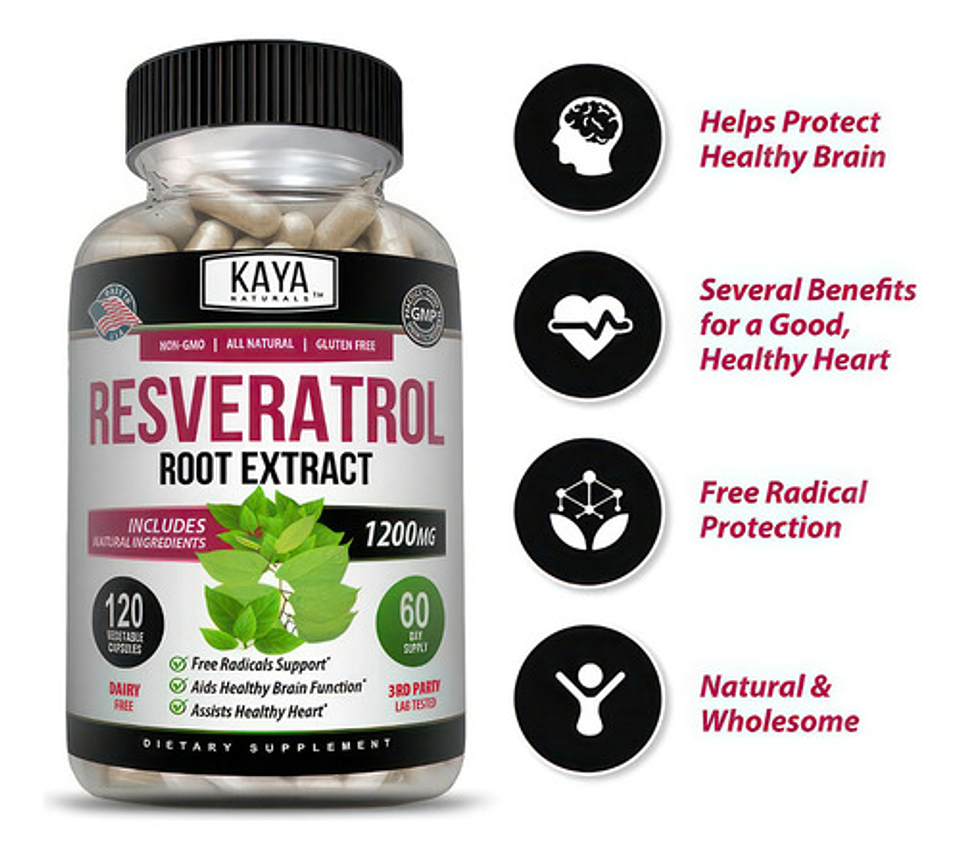 Resveratrol 1200 Mg  Protector Antioxidante 120 Cápsulas 3