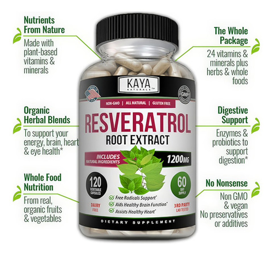 Resveratrol 1200 Mg  Protector Antioxidante 120 Cápsulas 4