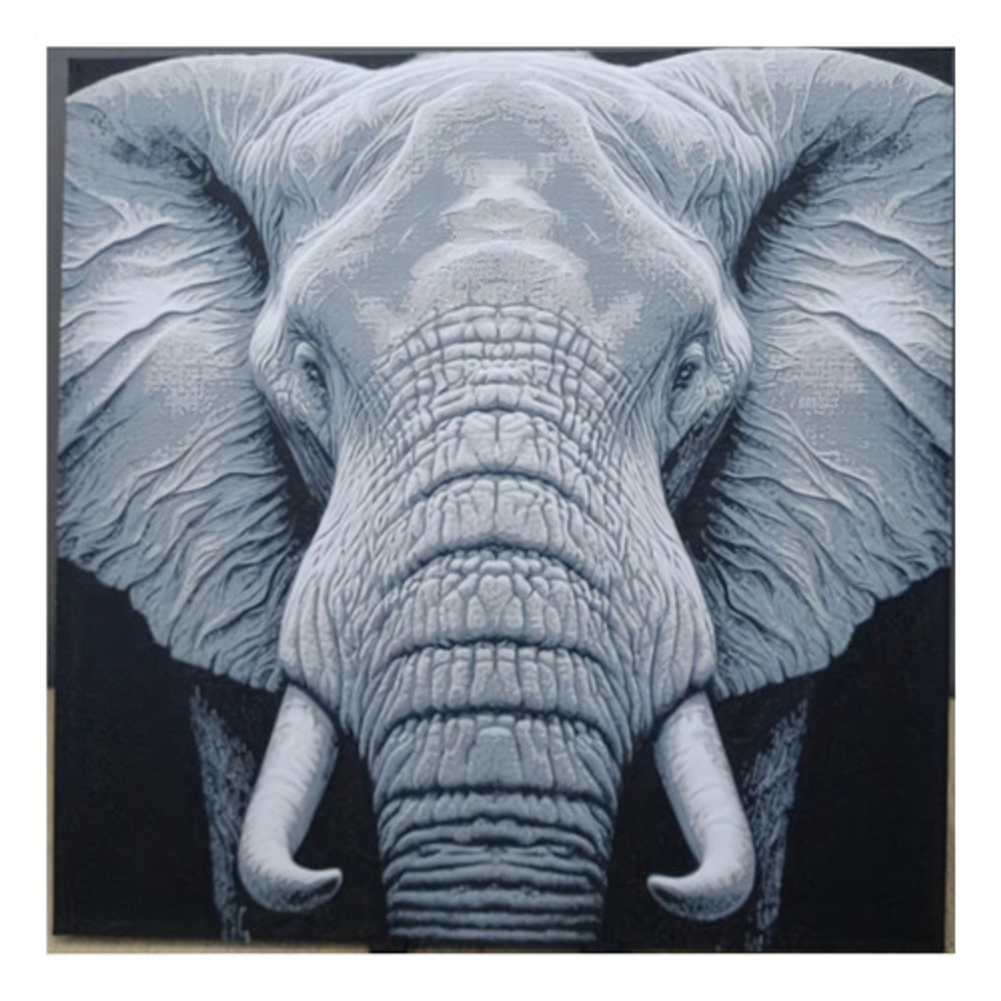 Decoración Retrato Elefante Majestuoso Hueforge 3d 1