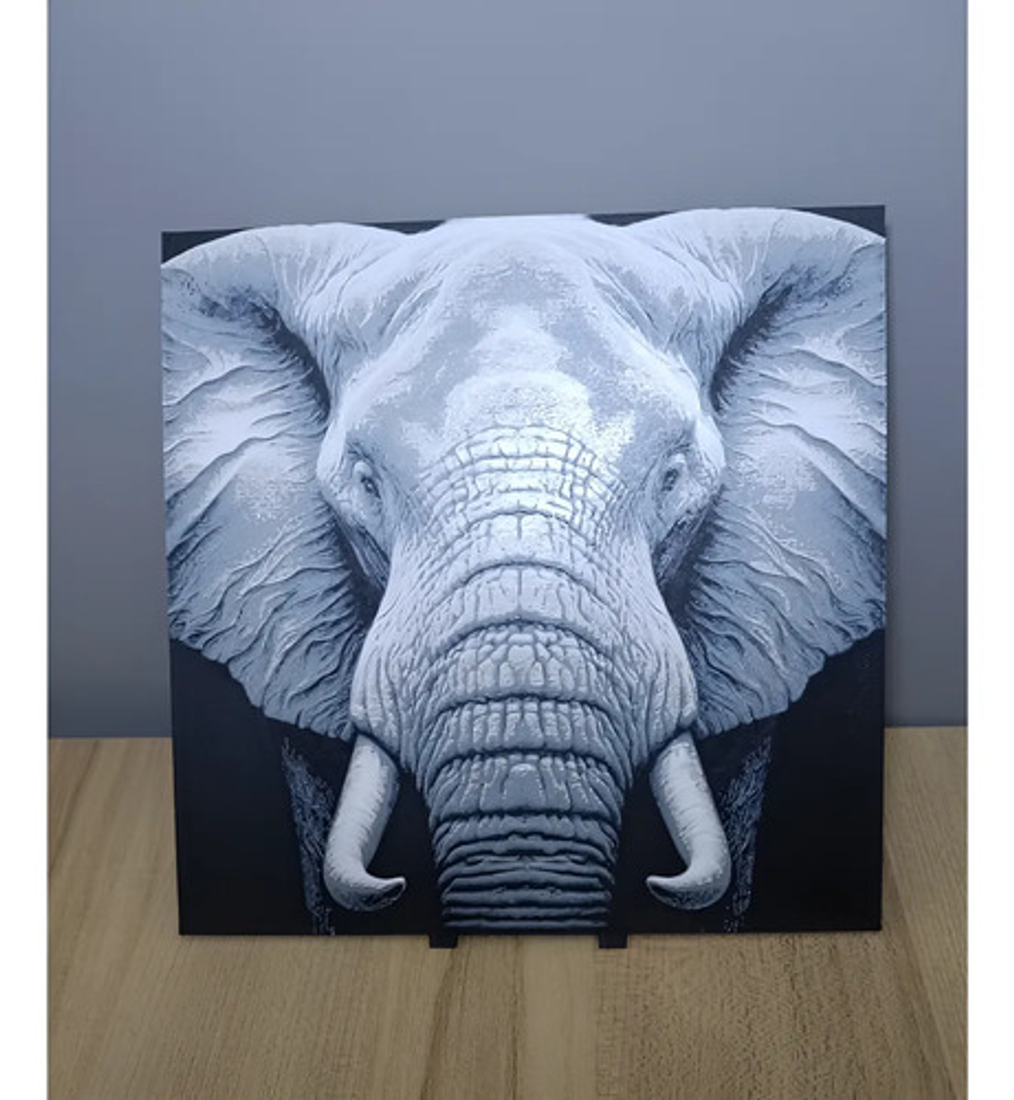 Decoración Retrato Elefante Majestuoso Hueforge 3d 2