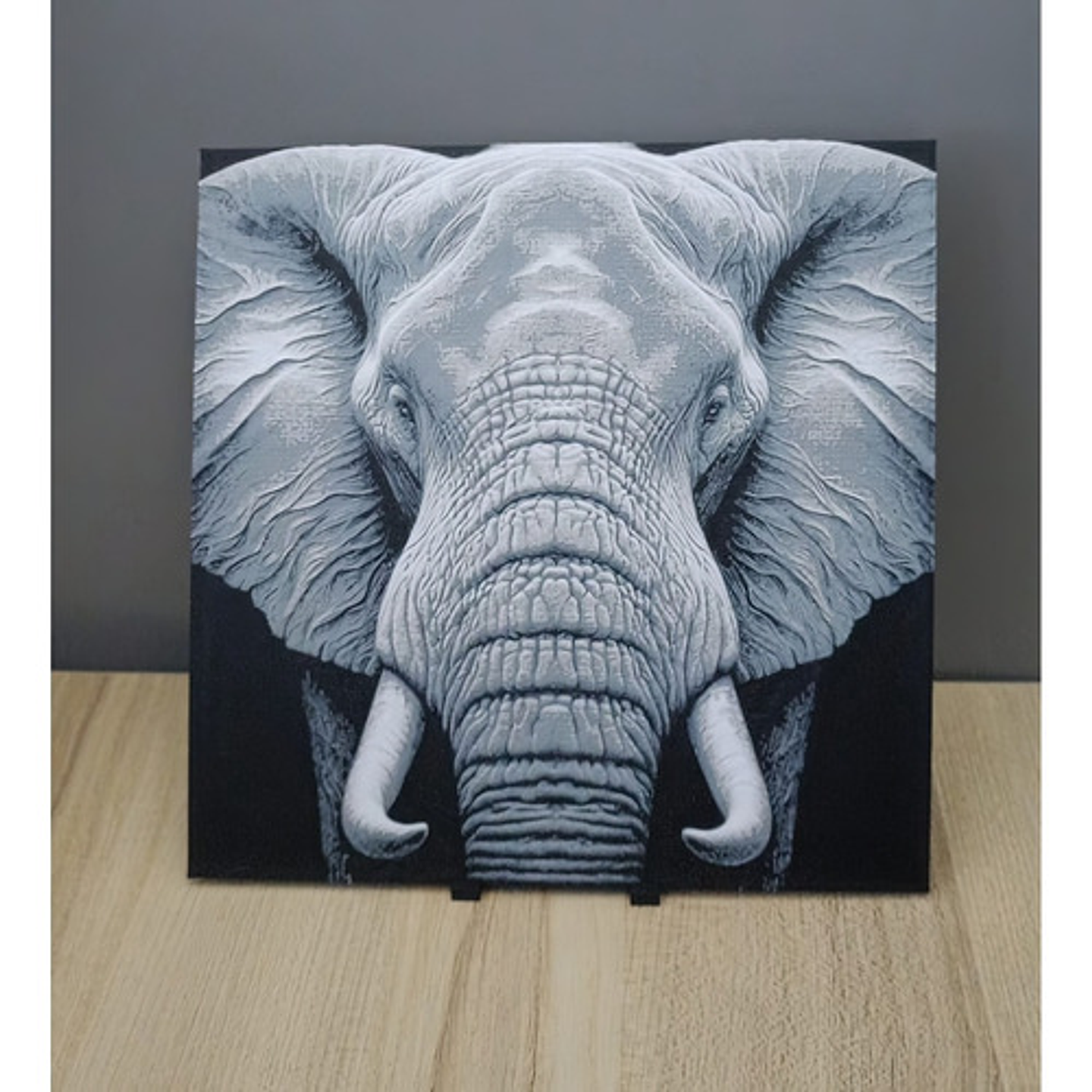 Decoración Retrato Elefante Majestuoso Hueforge 3d 3