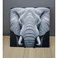 Decoración Retrato Elefante Majestuoso Hueforge 3d - Miniatura 3