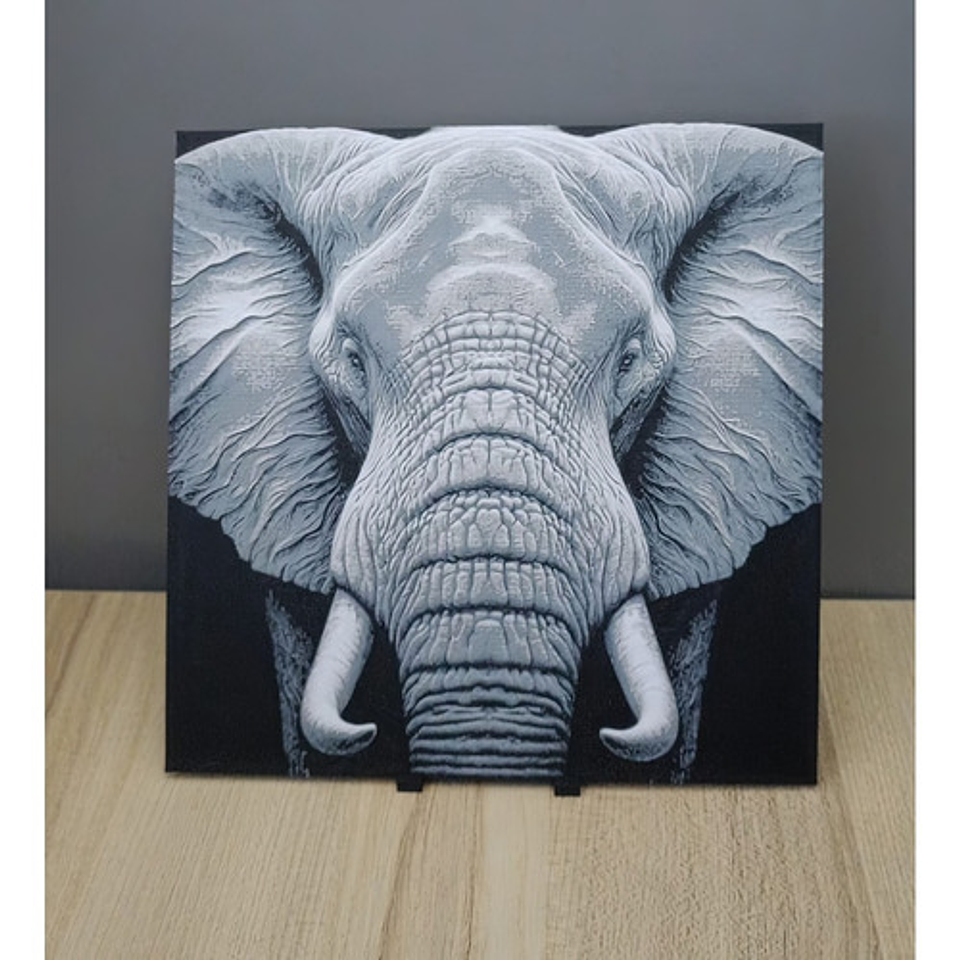 Decoración Retrato Elefante Majestuoso Hueforge 3d 3