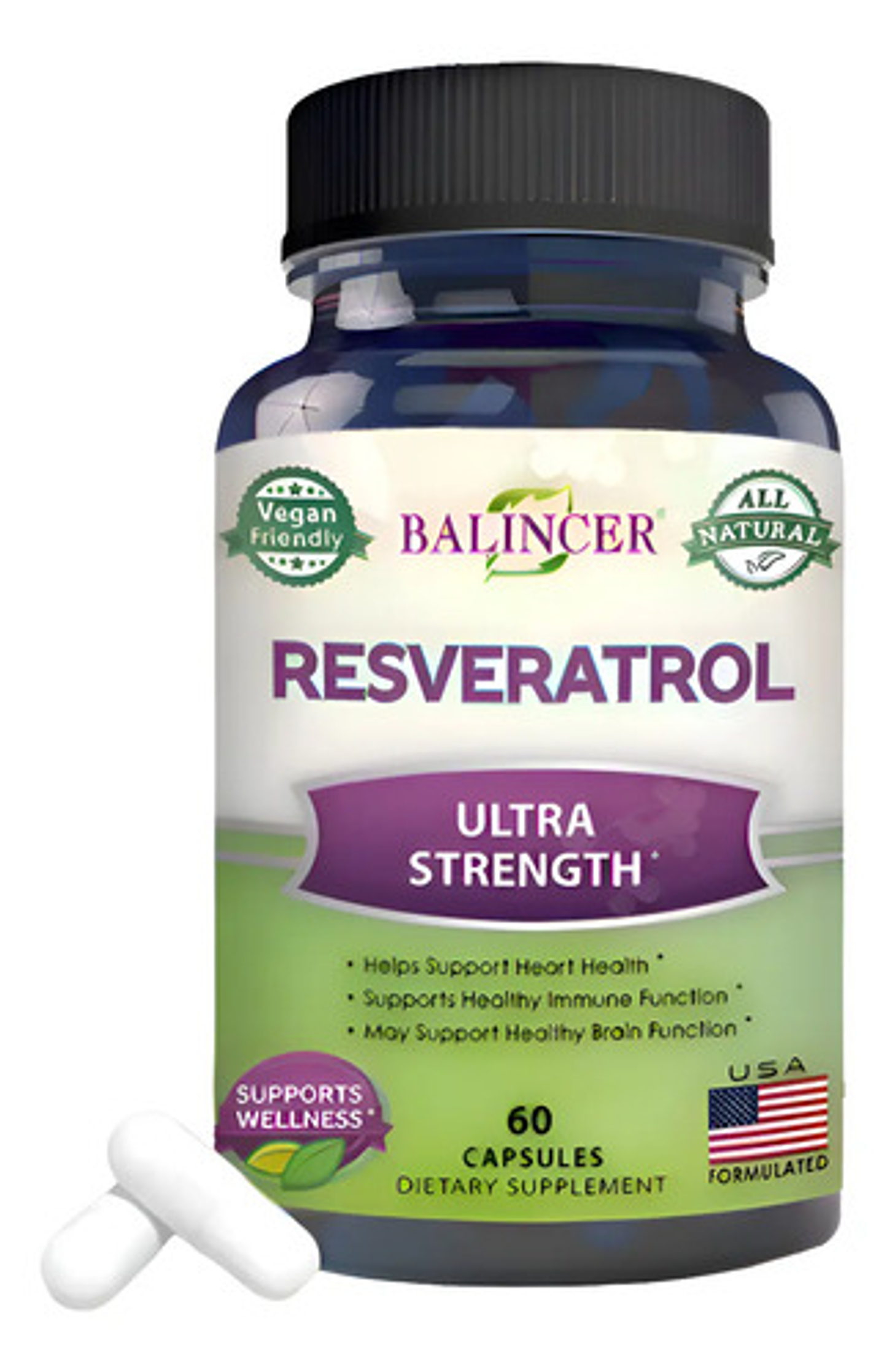 Resveratrol 1000mg Máximo Poder Antioxidante 60 Cap Original 1