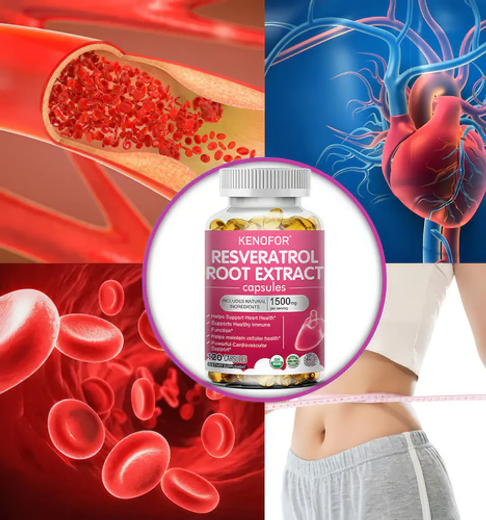 Suplemento Resveratrol Kenofor 1500Mg/Té Verde (60 Cápsulas) 3