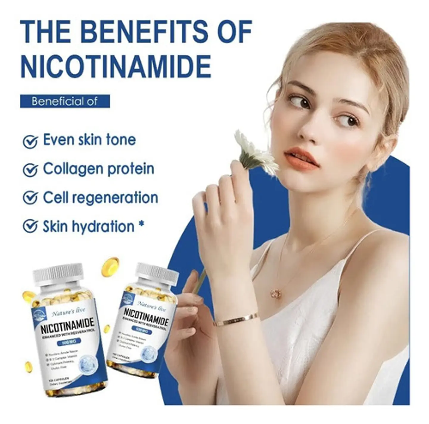 Nicotinamida 500Mg + Resveratrol 120 Cápsulas Blandas 6