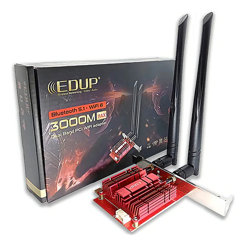 Tarjeta Red Wifi 6 Edup Ep-9636gs Pci-e 3000mbps Bluetooth 5.1 2.4/5ghz