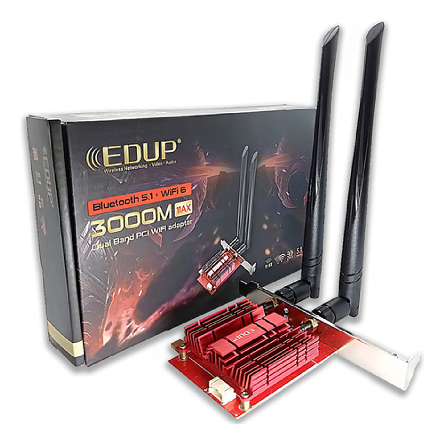 Tarjeta Red Wifi 6 Edup Ep-9636gs Pci-e 3000mbps Bluetooth 5.1 2.4/5ghz 1