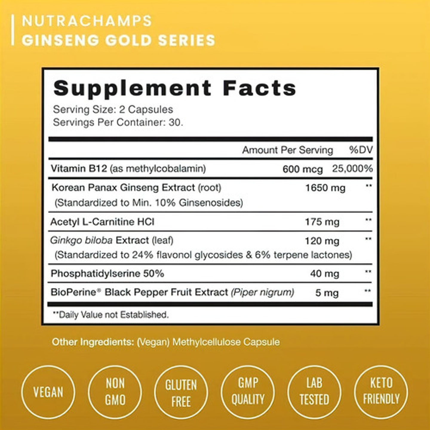 Panax Ginseng Coreano Con Ginkgo Y L-carnitina 60 Cápsulas 2