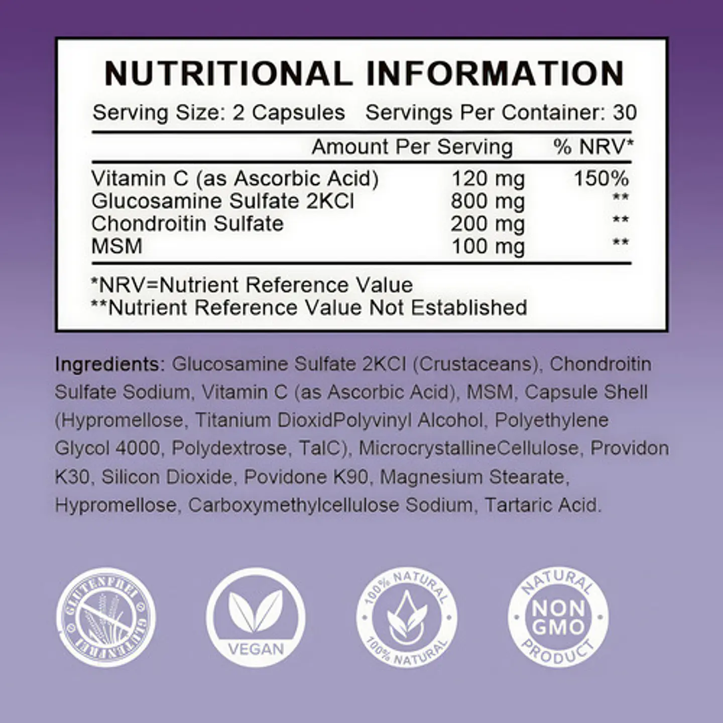 Condroitina Con Glucosamina Cuidado Articular 120 Cápsulas 2