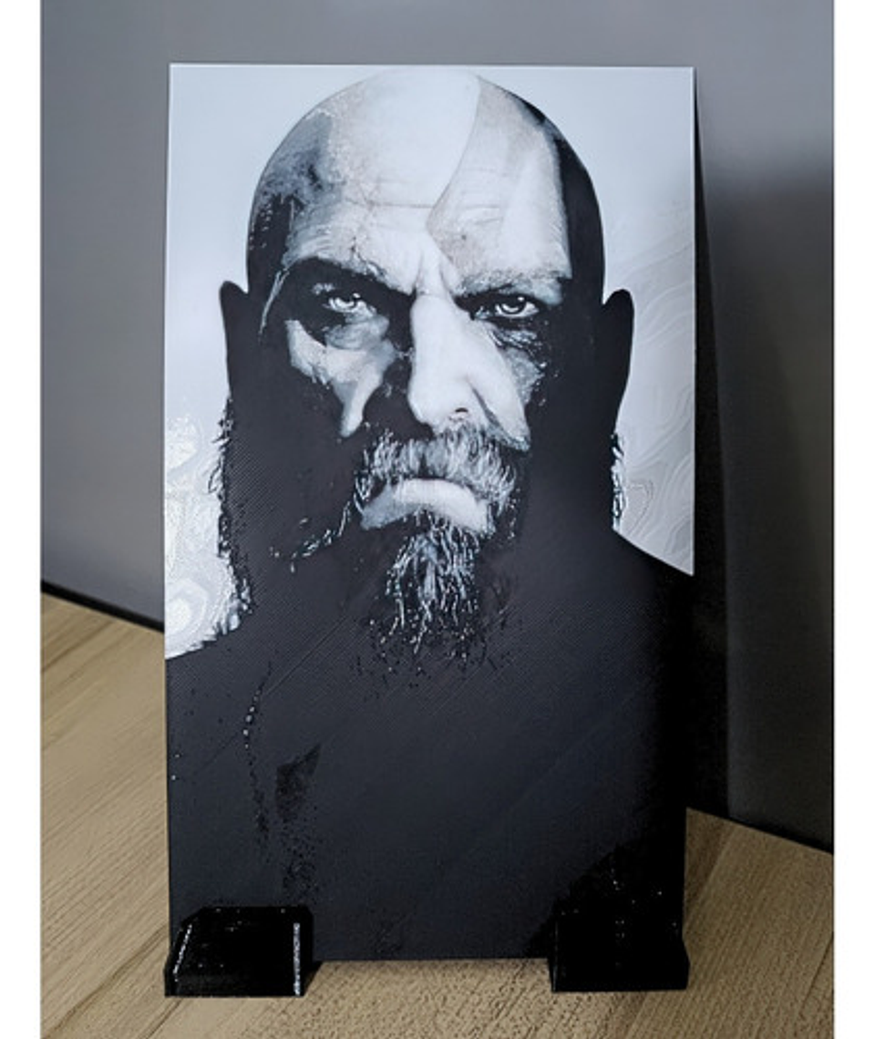 Decoración Retrato Kratos God Of War Hueforge 3d 2