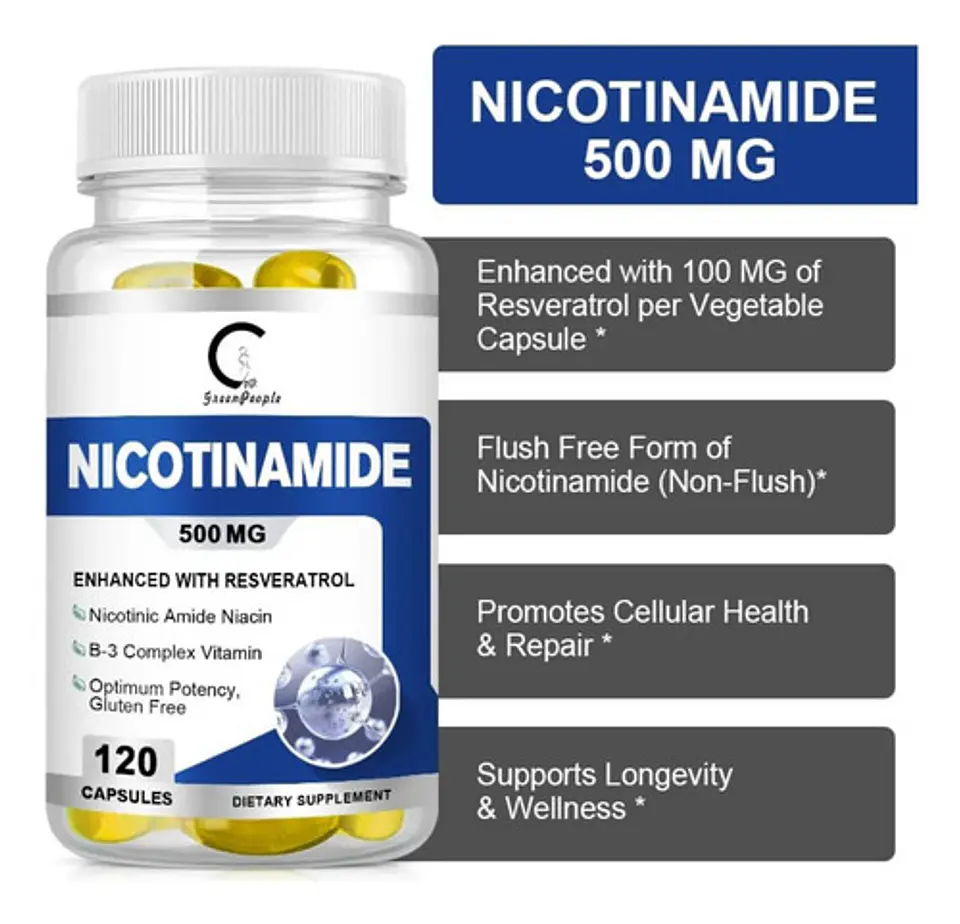 Pack Nicotinamida 500 Mg + Resveratrol 1000Mg 240 Cáp 5
