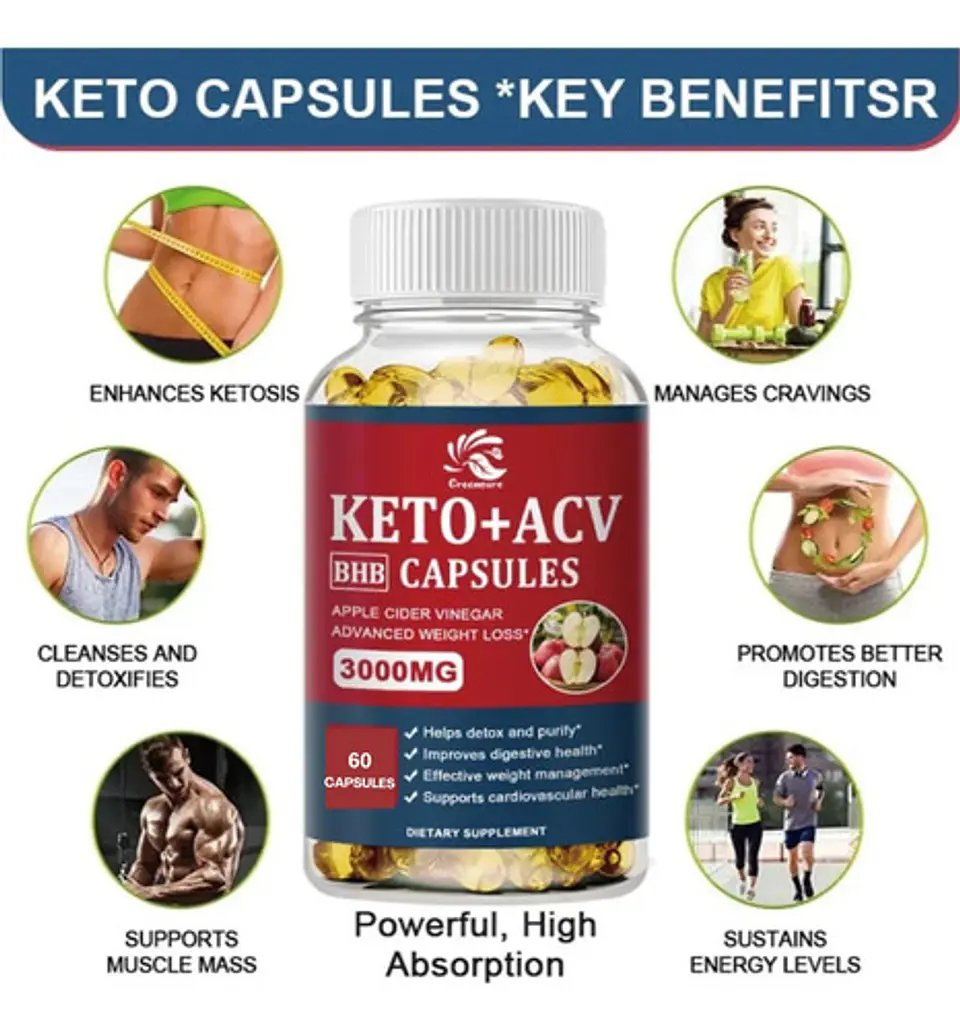 Suplemento Keto Advance + Acv 60 Cápsulas 6