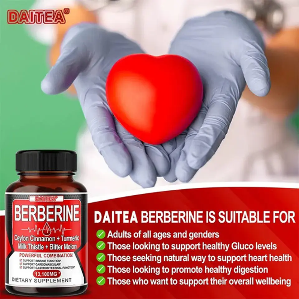 Berberina Daitea 30 Cápsulas Veganas Sin Sabor Suplemento Nutricional 4