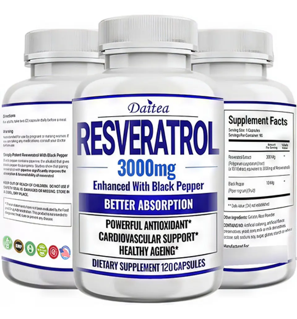 Resveratrol 300Mg Ultra Concentrado 120 Cápsulas Original 4