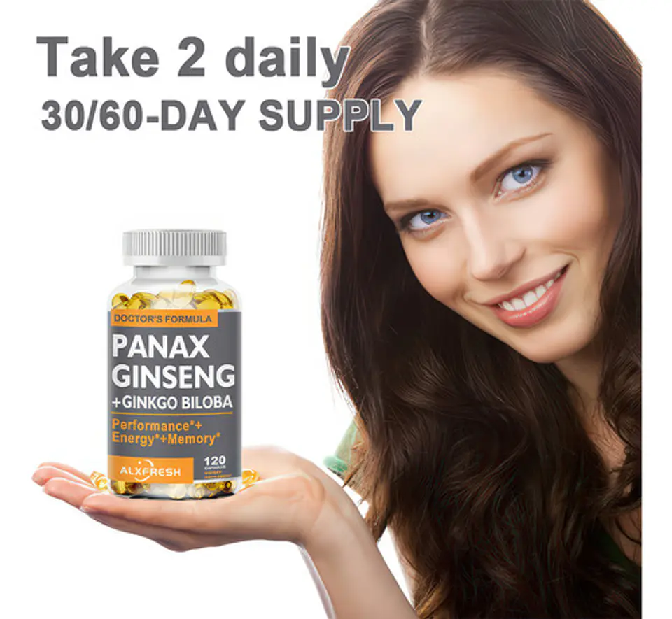 Panax Ginseng + Ginkgo Biloba Extra Fuerte 120 Cápsulas 2