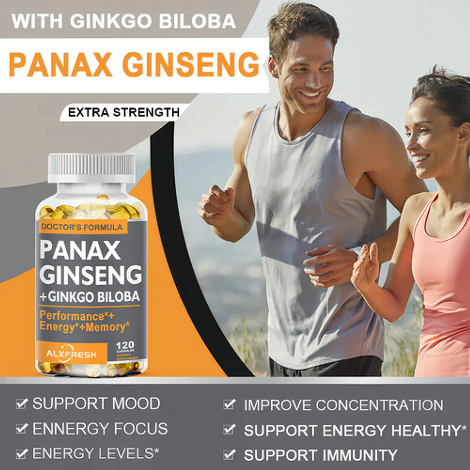 Panax Ginseng + Ginkgo Biloba Extra Fuerte 120 Cápsulas 5