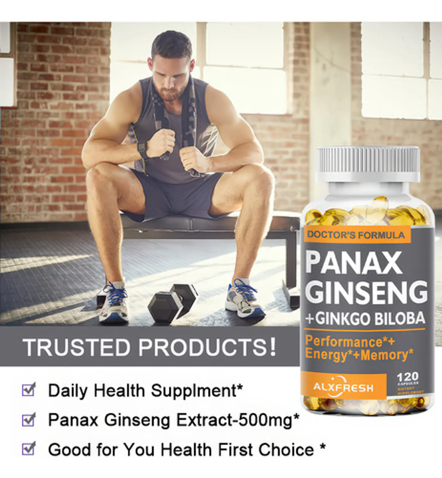 Panax Ginseng + Ginkgo Biloba Extra Fuerte 120 Cápsulas 6