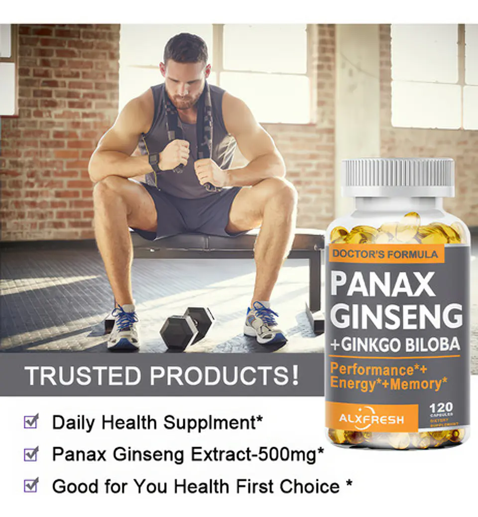 Panax Ginseng + Ginkgo Biloba Extra Fuerte 120 Cápsulas 6