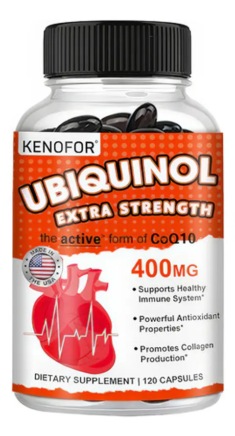 Ubiquinol Coenzima Q10 400Mg Vitamina E 120 Cápsulas Kenofor Vegan Sin Sabor