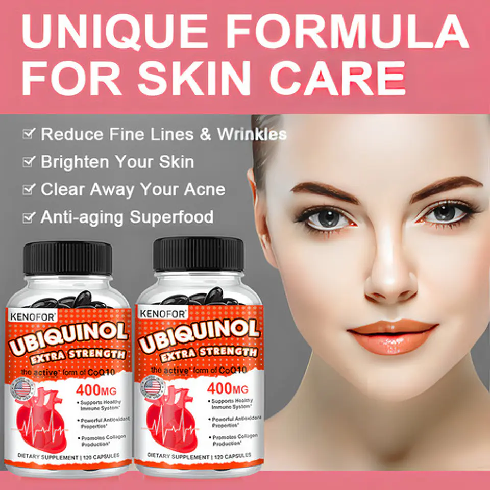 Ubiquinol Coenzima Q10 400 mg Vitamina E 120 Cápsulas Kenofor Vegan 4