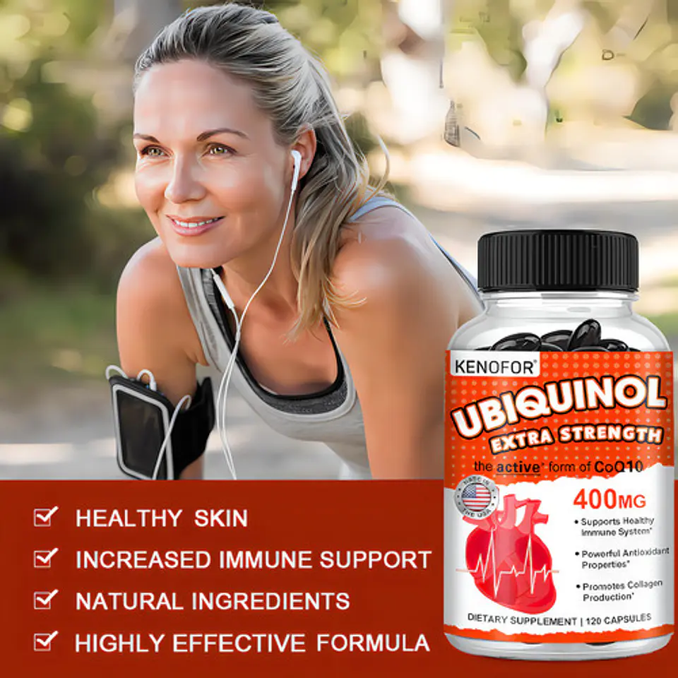 Ubiquinol Coenzima Q10 400 mg Vitamina E 120 Cápsulas Kenofor Vegan 5
