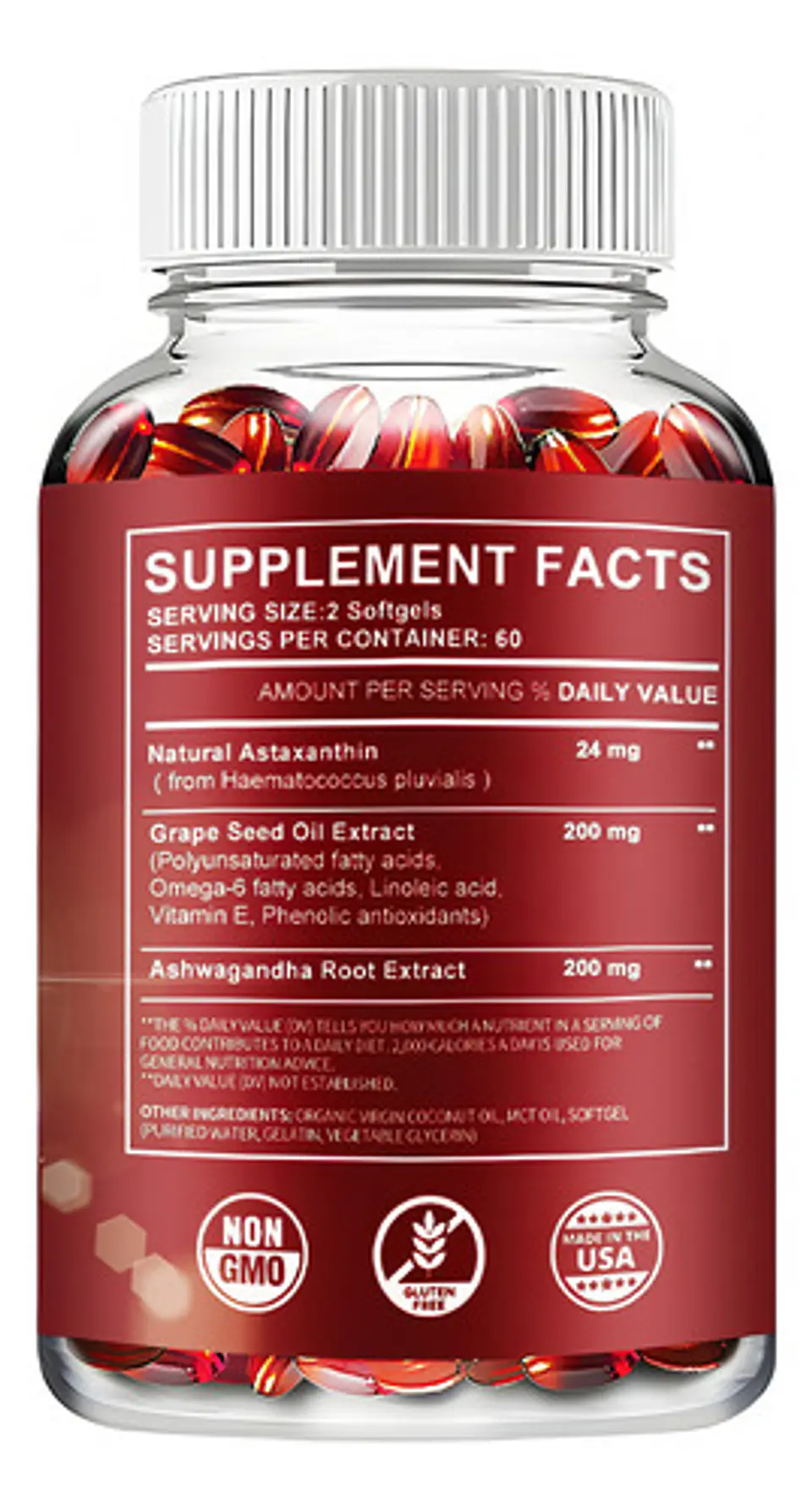 Astaxantina Con Aceite De Uva Y Extracto De Ashwagandha Org 8
