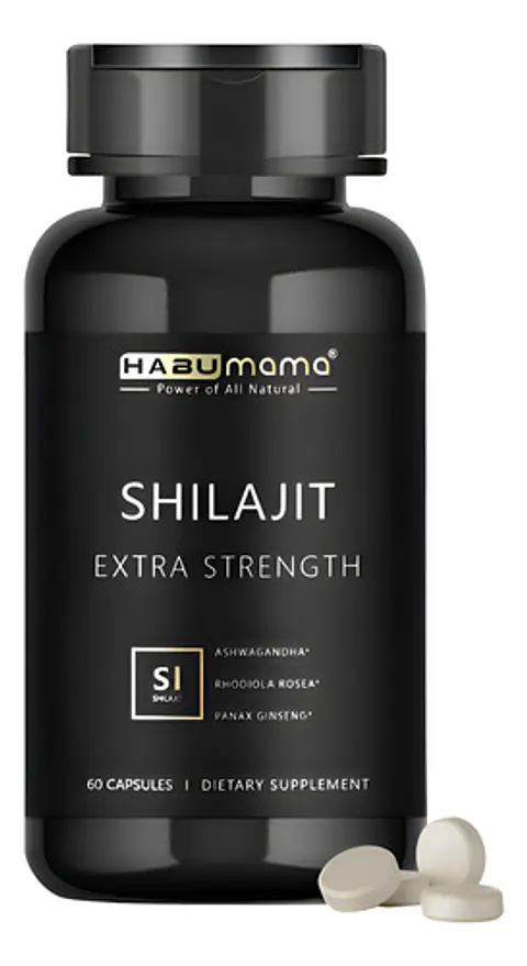 Suplemento Shilajit Energy Booster Vegano Ashwagandha 60 Cápsulas Habumama Sin Sabor