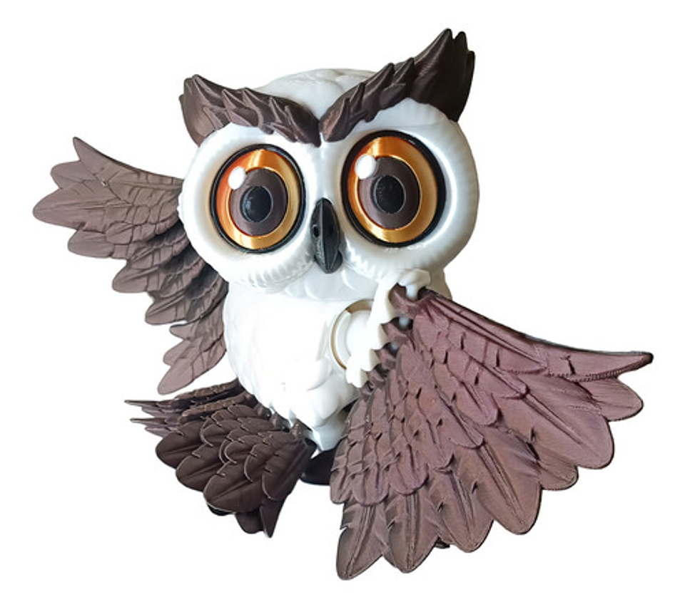 Juguete Articulado De Búho Con Cabeza Giratoria 1