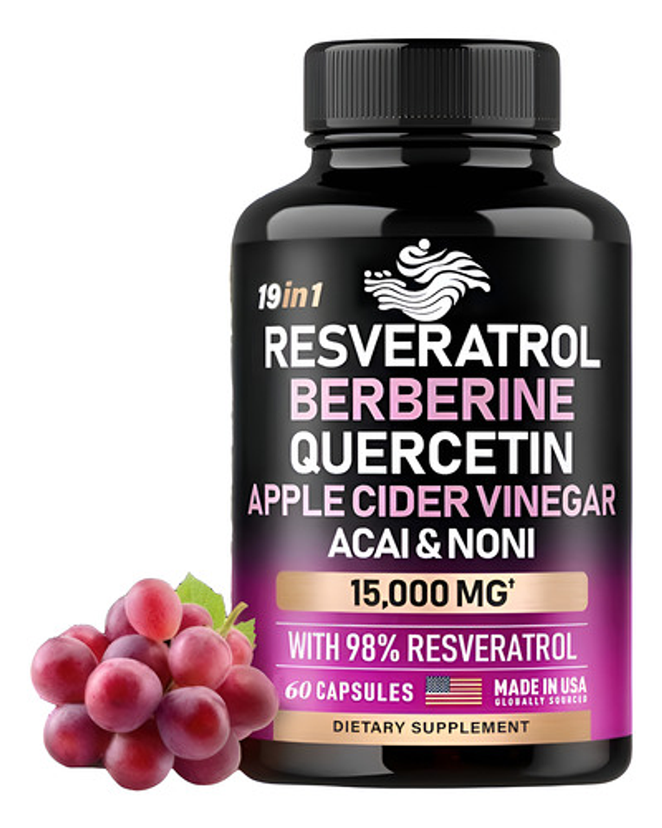 Resveratrol, Berberina, Vinagre De Sidra Manzana 19 En 1 1