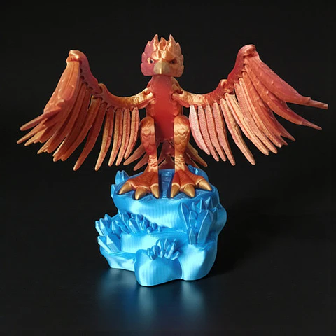 Figura De Ave Fenix Articulada Impresa En 3d