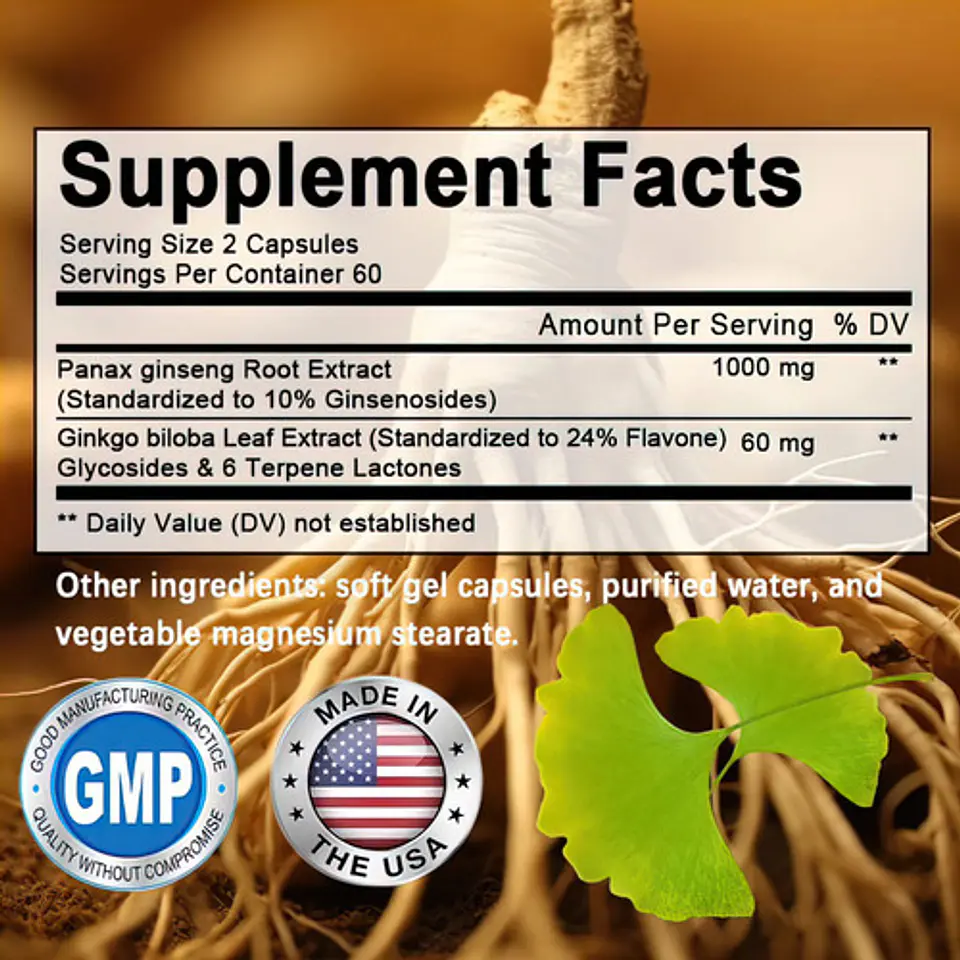 Pack Ubiquinol 120 + Panax Ginseng + Ginkgo Biloba 120 5