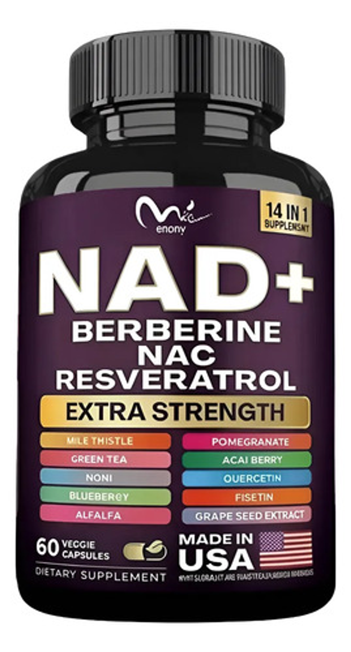 Nad+ Berberine Nac Y Resveratrol 14 En 1 De 60 Cápsulas 1