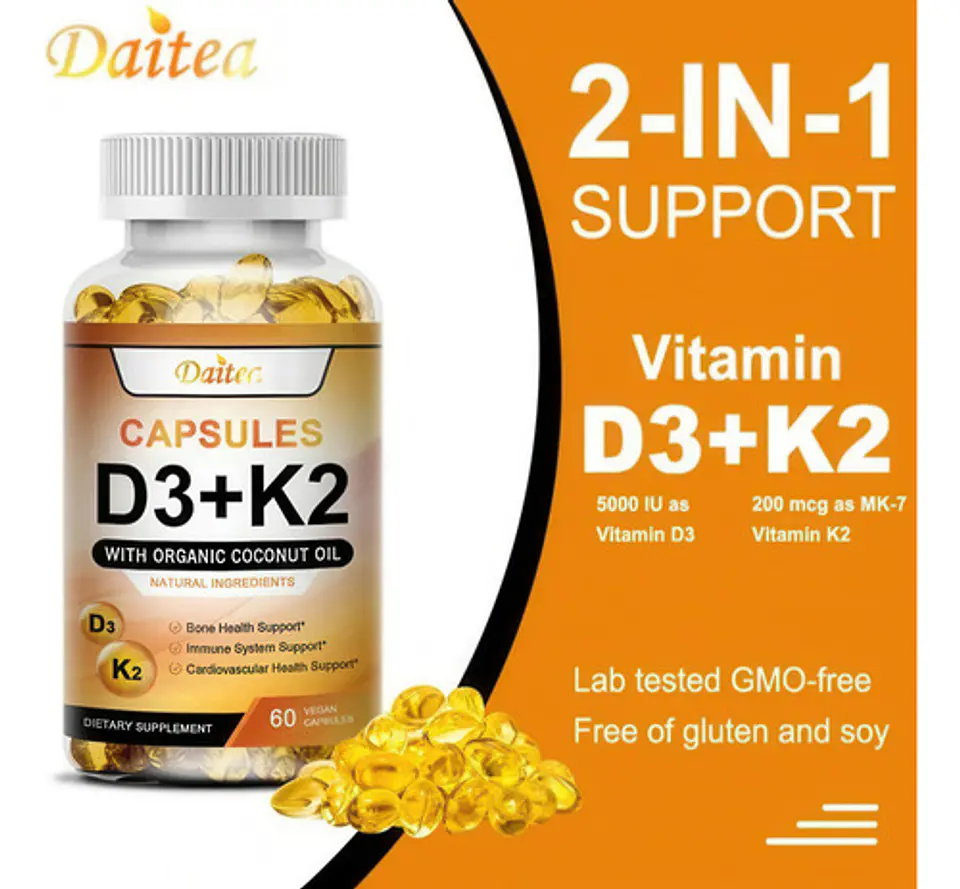 Vitamina D3 + Vitamina K2 5000Iu 120 Cápsulas 5