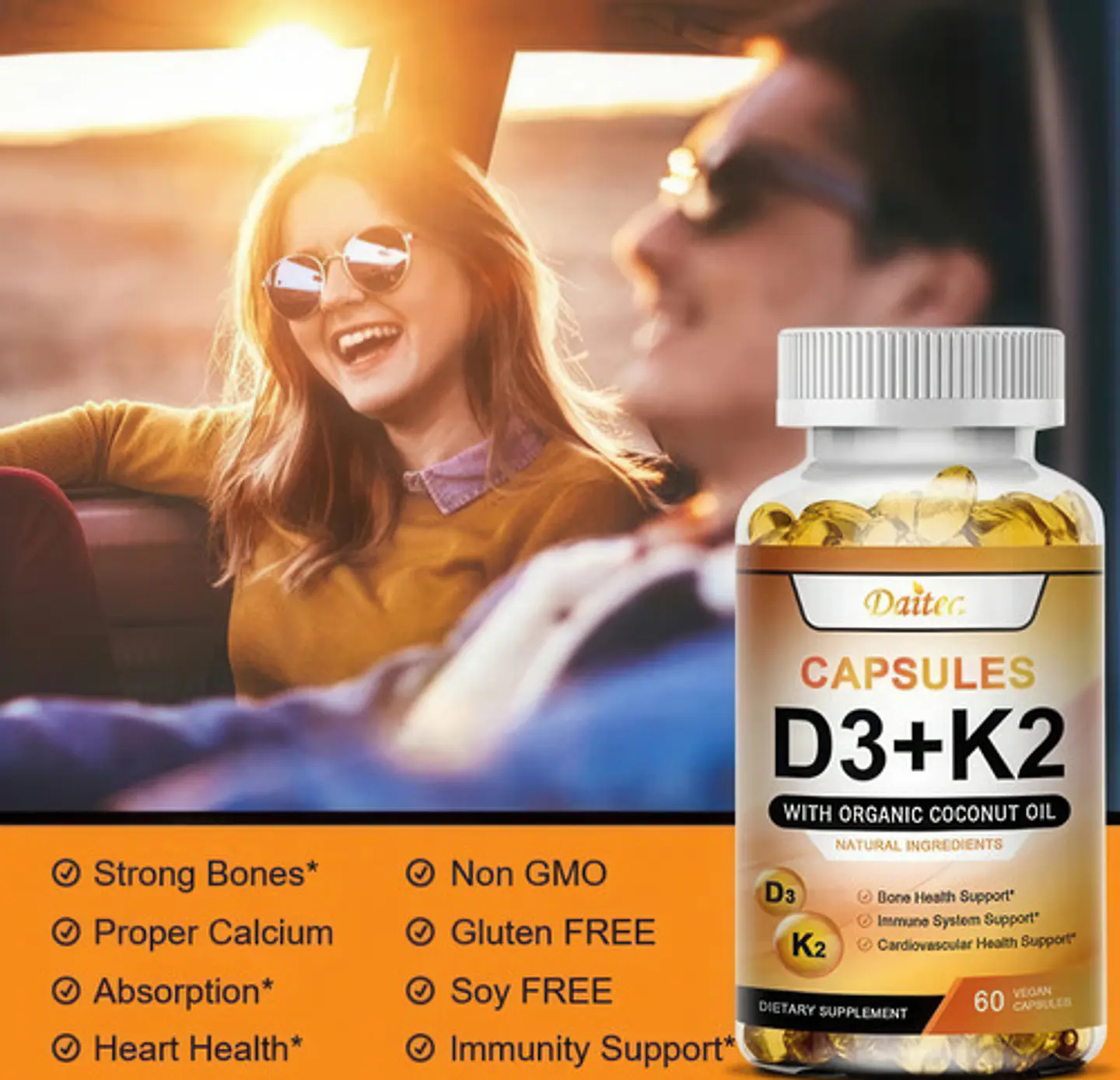 Vitamina D3 + Vitamina K2 5000Iu 120 Cápsulas 6