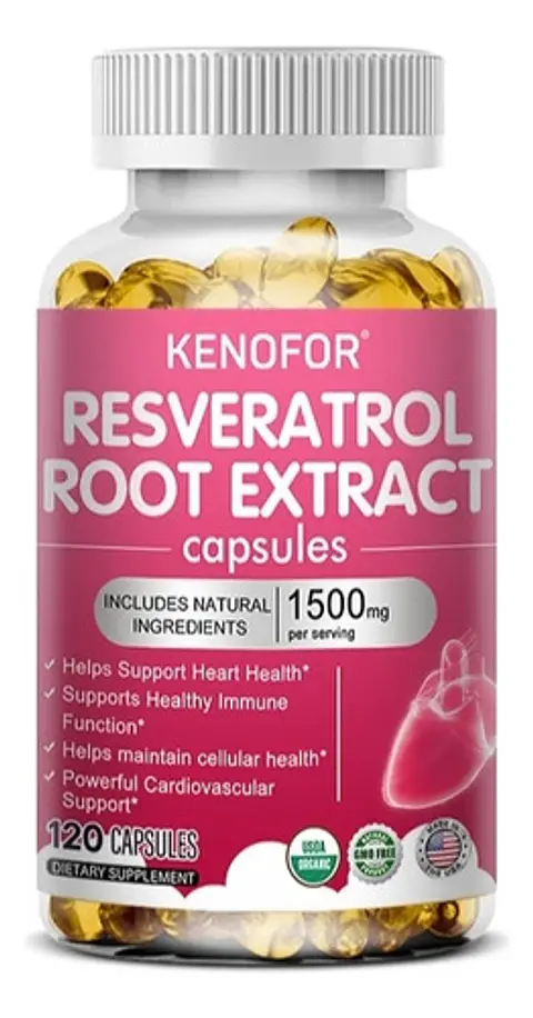 Kenofor Resveratrol 1500Mg Antioxidante Cápsulas Veganas Sin Sabor 120 Cap