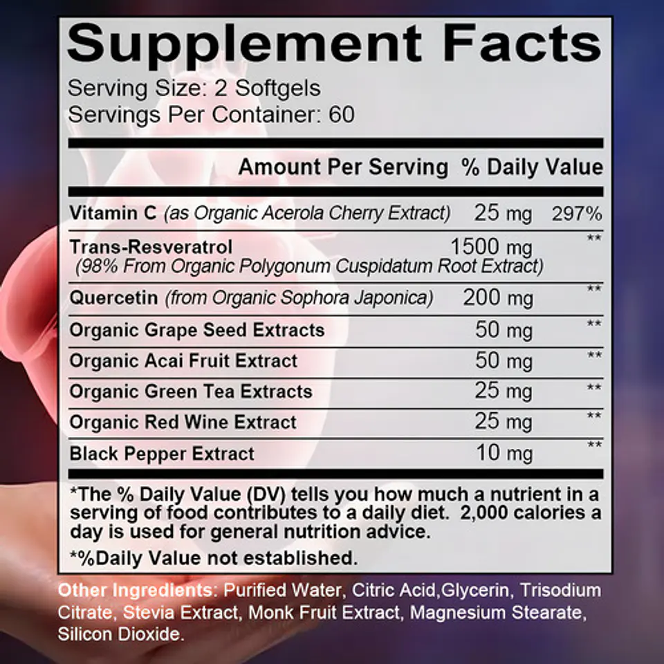 Kenofor Resveratrol 1500Mg Antioxidante Cápsulas Veganas Sin Sabor 120 Cap 2