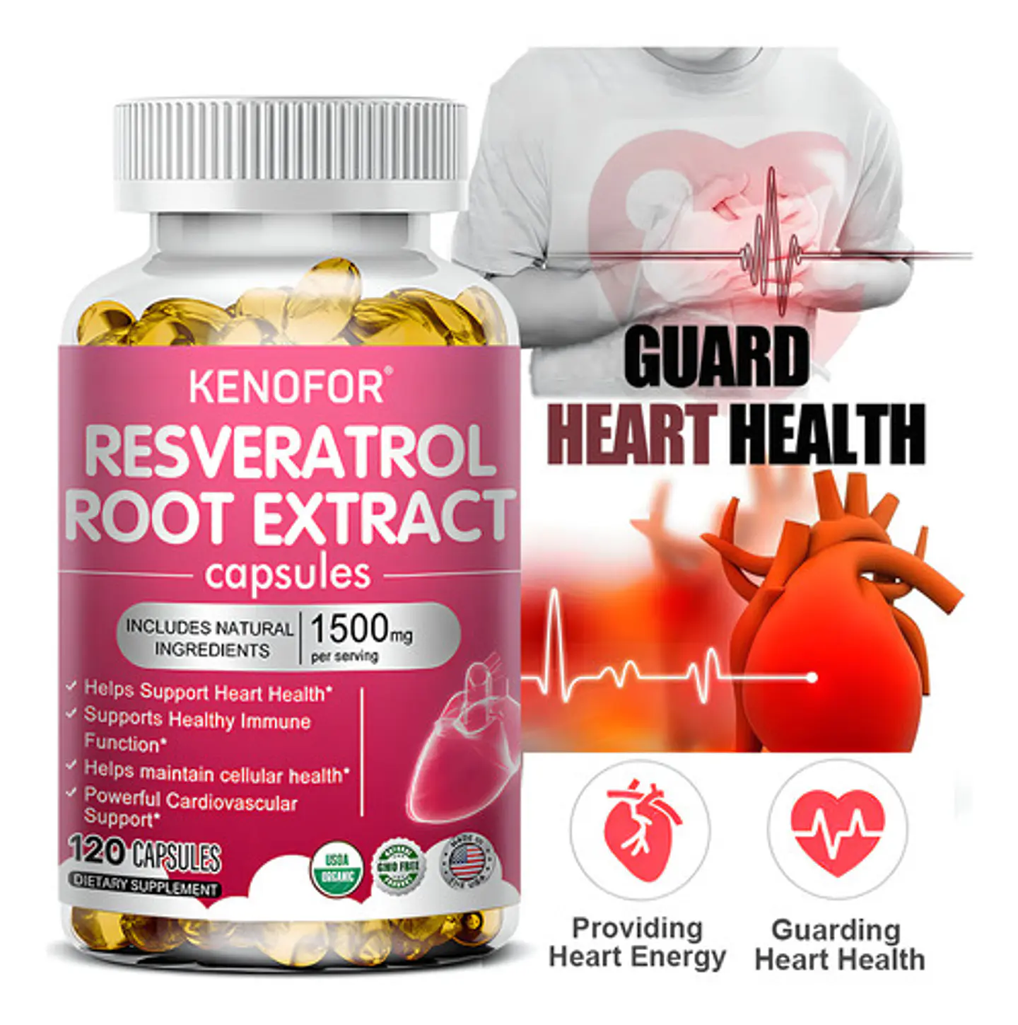 Kenofor Resveratrol 1500Mg Antioxidante Cápsulas Veganas Sin Sabor 120 Cap 6