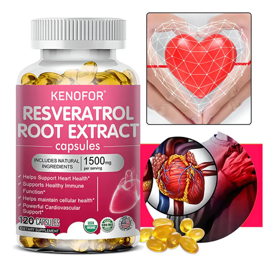 Kenofor Resveratrol 1500Mg Antioxidante Cápsulas Veganas Sin Sabor 120 Cap 9