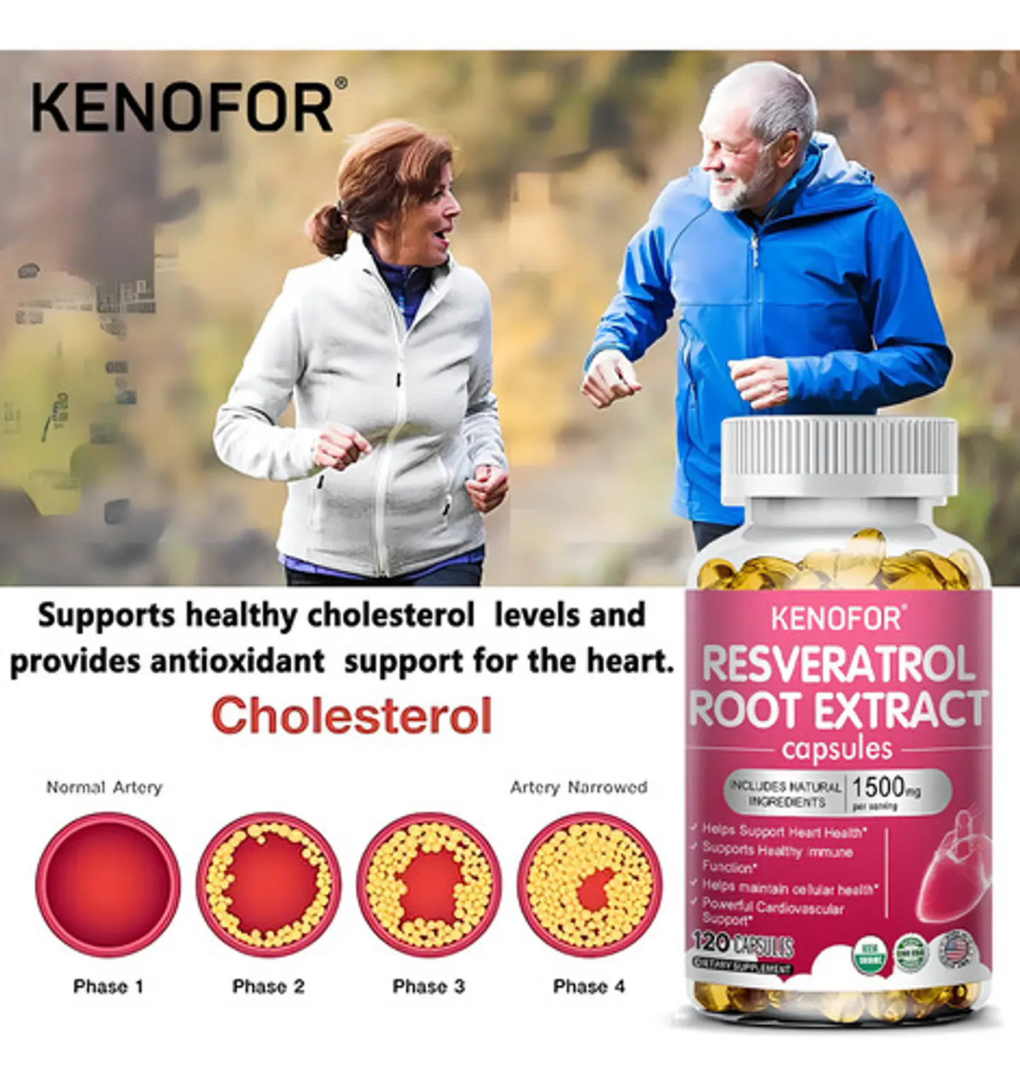 Kenofor Resveratrol 1500Mg Antioxidante Cápsulas Veganas Sin Sabor 120 Cap 10
