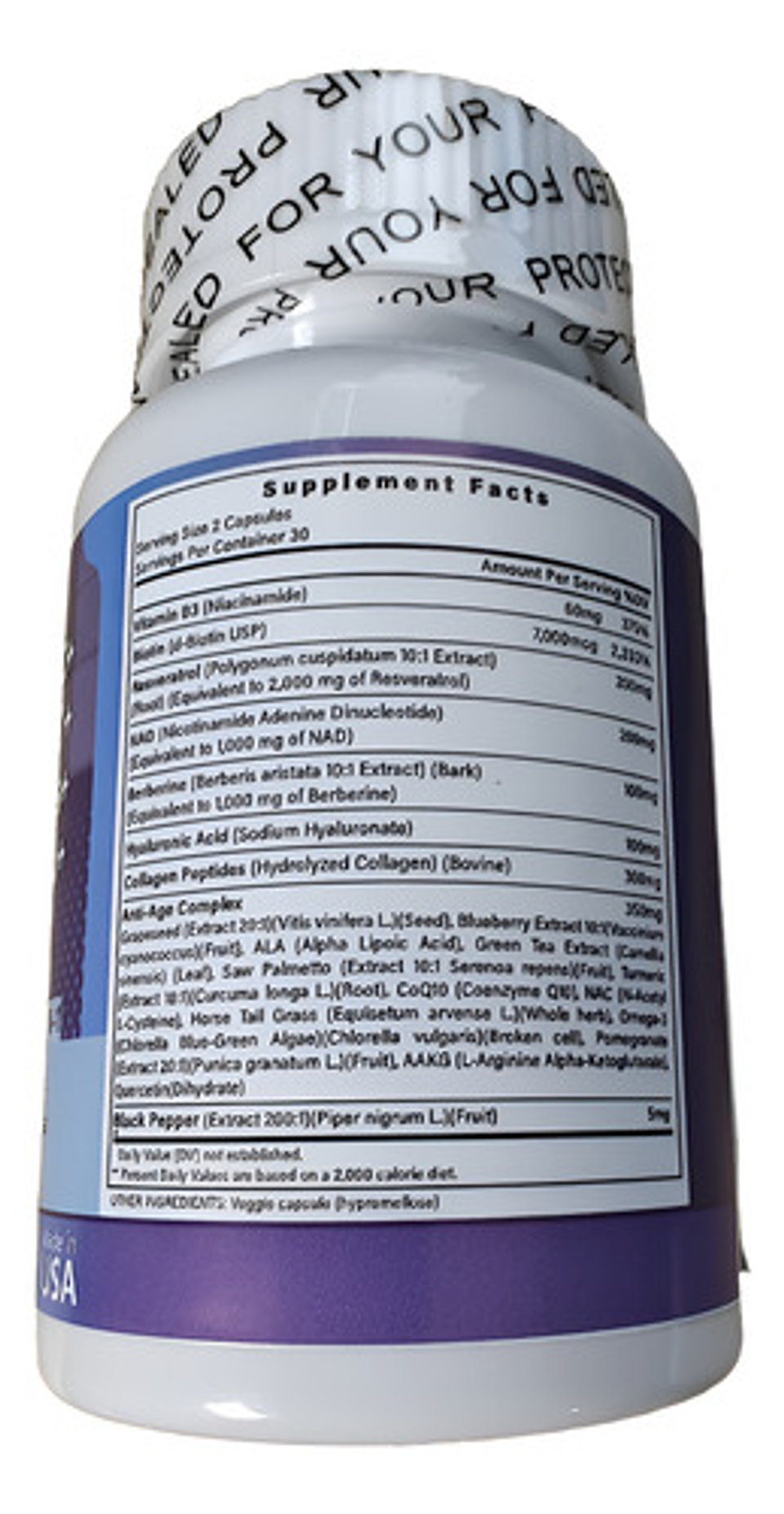 Resveratrol Nac Nad+ Berberina Biotin 21 En 1 E 60 Cápsulas 2