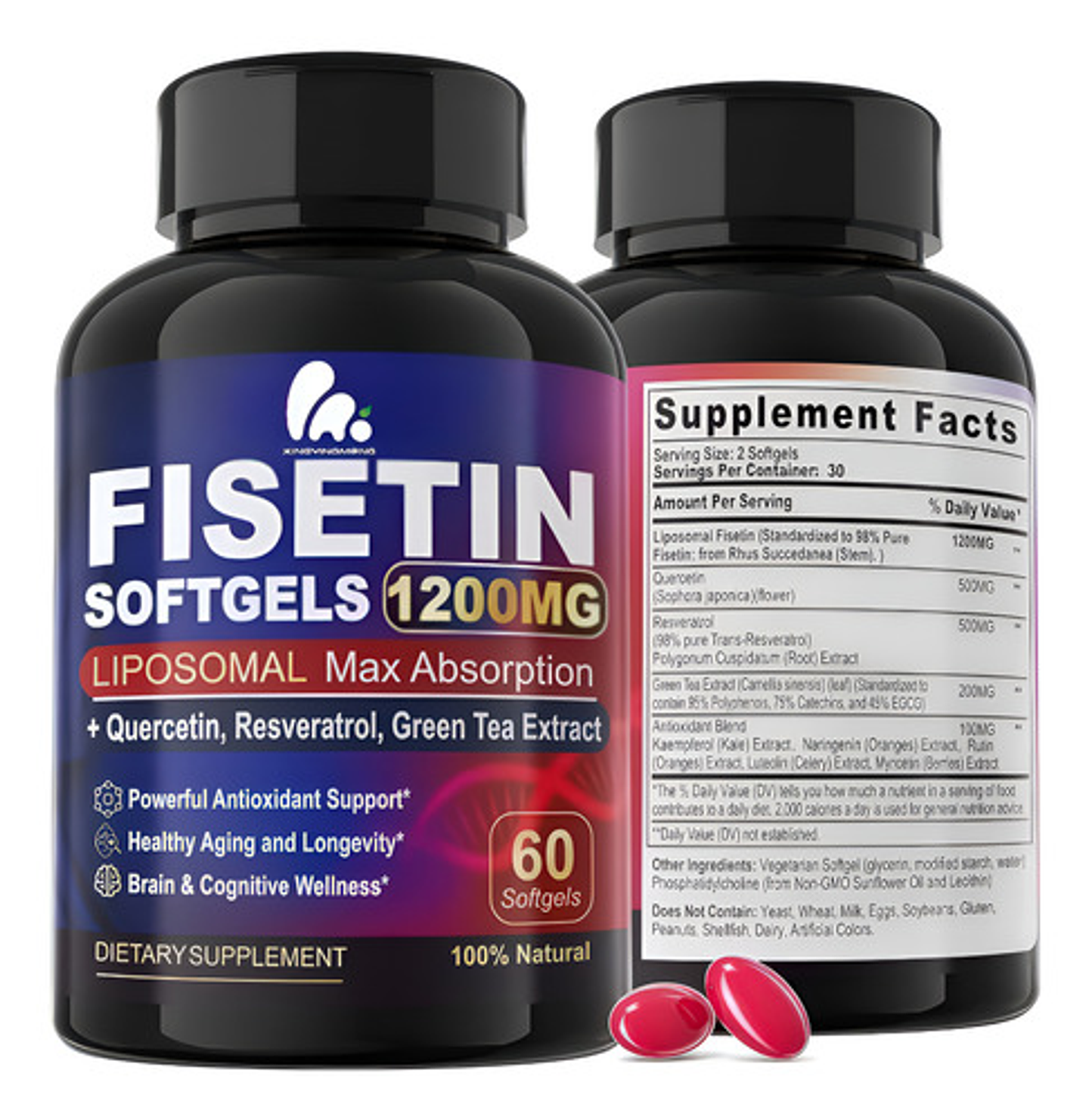 Fisetin Liposomal 1200mg  Máxima Biodisponibilidad Polifenol 1