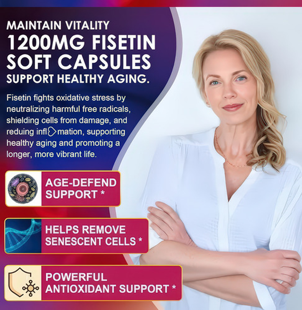 Fisetin Liposomal 1200mg  Máxima Biodisponibilidad Polifenol 4