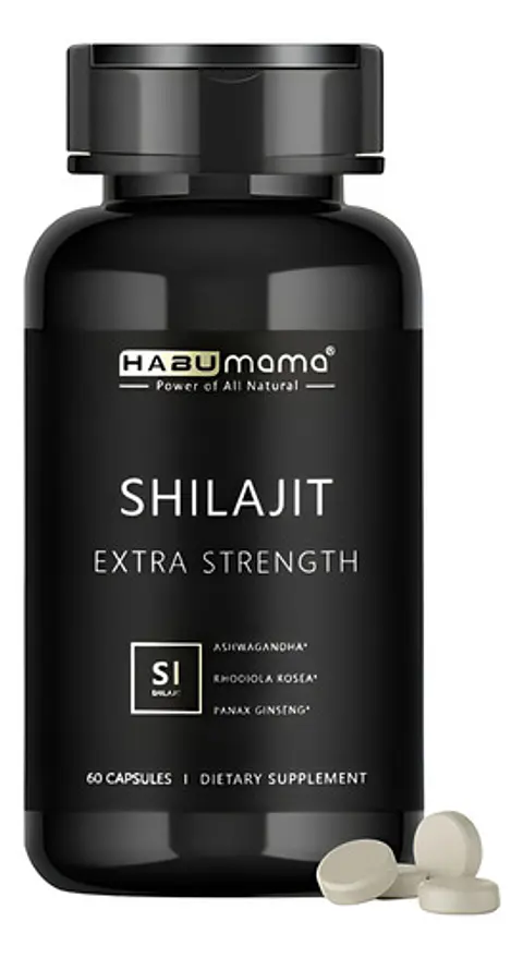 Suplemento Shilajit Energy Booster Vegano Ashwagandha 60 Cápsulas Habumama Sin Sabor