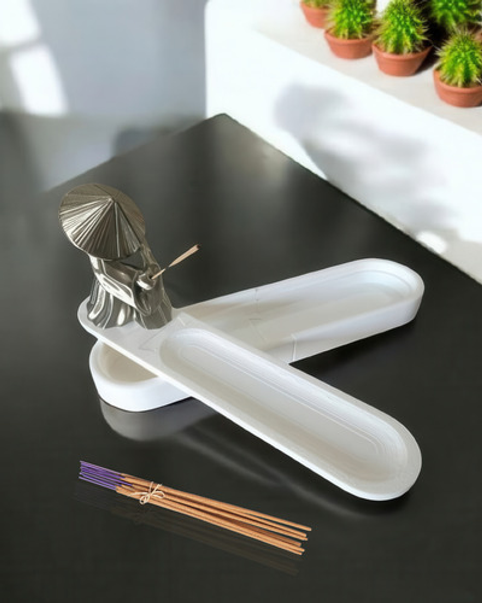 Porta Incienso Diseño Samurai Con Contenedor De Varitas 2