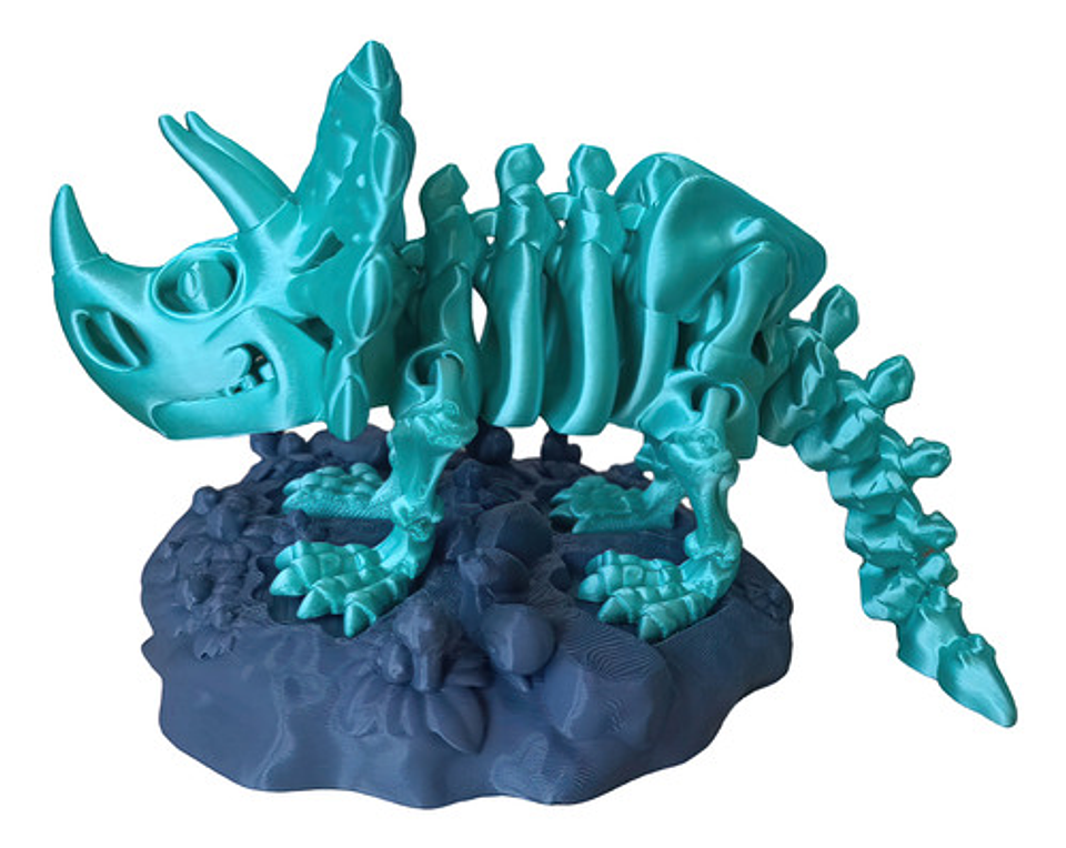 Figura De Triceratops Con Base Impreso En 3d 1